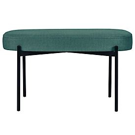 Banc meet by Paperflow GAIA, ovale M, revêtement velours vert, piètement 4 pieds noir mat, L 790 x P 420 x H 455 mm