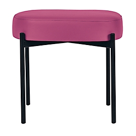 Banc meet by Paperflow GAIA, ovale S, revêtement en similicuir lilas résistant aux désinfectants, piètement 4 pieds noir mat, L 490 x P 380 x H 455 mm