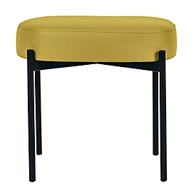 Banc meet® by Paperflow GAIA, ovale S, revêtement en similicuir vert résistant aux désinfectants, piètement 4 pieds noir mat, L 490 x P 380 x H 455 mm
