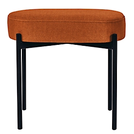 Banc meet by Paperflow GAIA, ovale S, revêtement tissu rouille, piètement 4 pieds noir mat, L 490 x P 380 x H 455 mm