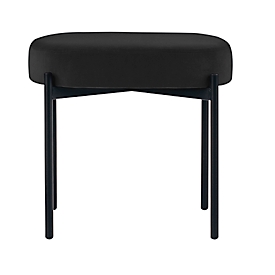 Banc meet® by Paperflow GAIA, ovale S, revêtement velours noir, piètement 4 pieds noir mat, L 490 x P 380 x H 455 mm