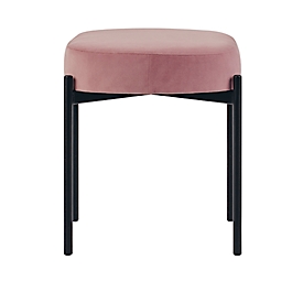 Banc meet by Paperflow GAIA, ovale S, revêtement velours rosé, piètement 4 pieds noir mat, L 490 x P 380 x H 455 mm