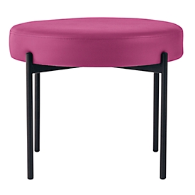 Banc meet by Paperflow GAIA, rond, revêtement en similicuir lilas résistant aux désinfectants, piètement 4 pieds noir mat, L 575 x P 575 x H 455 mm