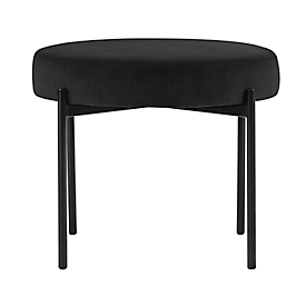 Banc meet® by Paperflow GAIA, rond, revêtement velours noir, piètement 4 pieds noir mat, L 575 x P 575 x H 455 mm