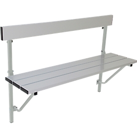 Banc repliable, alu, L 1200 mm, gris clair (RAL 7035)