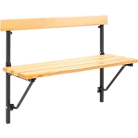 Banc repliable, bois, L 1200 mm, anthracite (RAL 7016)