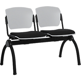 Bancada de asientos, 2 plazas, sin mesa, gris/negro