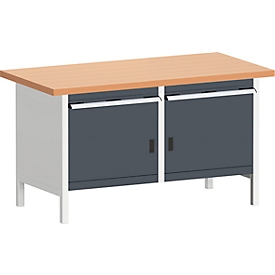 Banco de trabajo con mueble KW-1578-2.4, gris antracita