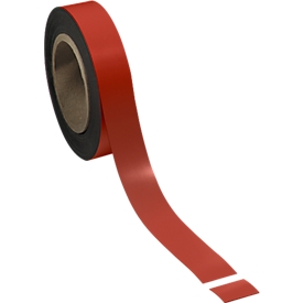 Bande magnétique inscriptible, 30 mm x 100 m, rouge clair