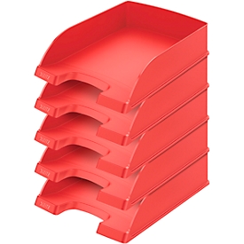 Bandeja para documentos LEITZ® estándar 5227, plástico, 5 unidades, rojo