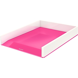 Bandeja para documentos LEITZ® WOW Duo Color, DIN A4, blanco/fucsia