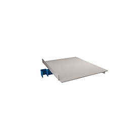 Bandeja universal para mesa de embalaje y trabajo Hüdig + Rocholz System 1200/1600/2000, hasta 25 kg, regulable en altura, A 440 x P 520 x H 90 mm, gris claro
