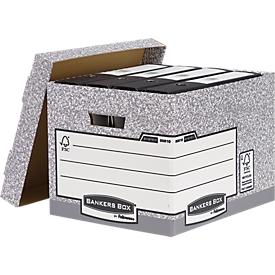 Bankers Box® caisses de transport maxi avec couvercle séparé, charge jusqu'à 12 kg, 10 pièces