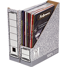 Bankers Box® tijdschriftencassette, collectie met grijze kleur, voor A4 formaat, rug van 78 mm, 10 stuks