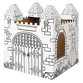 Bankers Box XL kasteel, kartonnen kasteel om te kleuren en te spelen, FSC karton, zonder gereedschap te monteren, 940 x 1088 x 940 mm, vanaf 3 jaar, wit