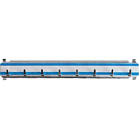 Barre de crochets, pour armoire à clés, L 240 mm pour 8 clés, bleu