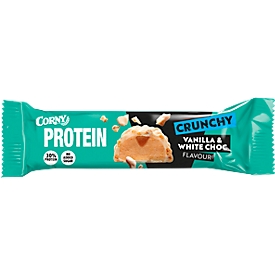 Barre de menu Corny Protein Crunchy Vanilla &amp; White Choc, carton de 12 barres de 45g chacune