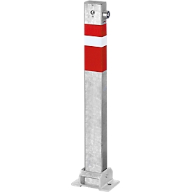 Barrier post, hinged, with triangular lock for fire brigades