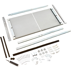 Barrière anti-inondation pour portes Mottez, modulaire, réglable et amovible, matériel de montage inclus, L 60 x P 750 x H 715 mm, acier et mousse, blanc