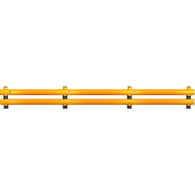 Barrière de protection Ampere Rack-Mammut®, double glissière, plastique, L 6000 x H 690 mm, jaune trafic