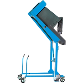 Basculeur élevateur mobile de poubelles MKS-H, pompe manuelle, bleu RAL 5012