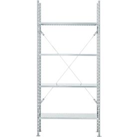 Basisstelling, 4 legborden, H 2278 x B 1055 x D 300 mm, gegalvaniseerd