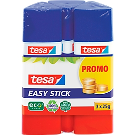 Bâton de colle Easy-Stick 2+1 Tesa gratuit de 25 g chacun, sans dissolvant pour carton etc.
