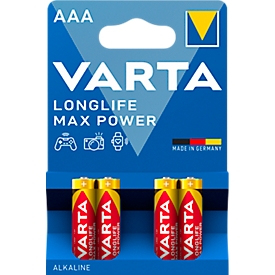 Batterij AAA Micro VARTA Longlife Max Power, 1,5 V, 4 stuks