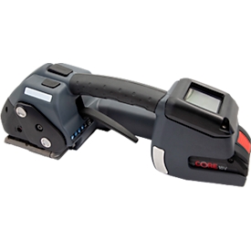 Batterij-omsnoeringsapparaat BW-ST, voor staalband met B 13-19 mm &amp; dikte 0,38-0,63 mm, trekkracht 1000-5500 N, touchscreen, selecteerbare modi, zwart