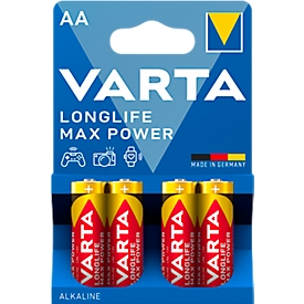 Batterijen AA/LR6/Mignon VARTA Longlife Max Power, 1,5 V, 4 stuks