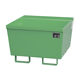 BAUER AO-1 opvangbak, staal, 229 l, B 800 x D 800 x H 545 mm, groen