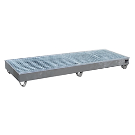 BAUER AW-4/B/PE opvangbak met rooster, 218 l, B 2415 x D 815 x H 255 mm, verzinkt