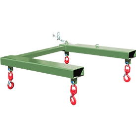 Bauer Big Bag Traverse TBB-W, voor vorkheftruck, L 900 x B 945 x H 365 mm, tot 1250 kg, staal, reseda groen