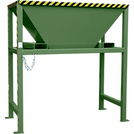 Bauer BTS Befülltrichter, Stahlblech, Standkonstruktion, Einfahrtaschen, lackiert, L 980 x B 1980 x H 2050 mm, resedagrün RAL 6011