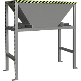 Bauer BTS vultrechter, plaatstaal, staanderconstructie, inrijzakken, gelakt, L 980 x B 1980 x H 2050 mm, muisgrijs RAL 7005