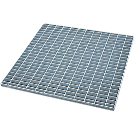 Bauer caillebotis pour bacs de rétention en inox type VAW-1, jusqu'à 1000 kg/m², L 785 × P 785 × H 30 mm, acier galvanisé à chaud