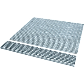 Bauer caillebotis pour bacs de rétention en inox type VAW-1000, jusqu'à 1000 kg/m², L 1435 × P 1435 × H 30 mm, acier galvanisé à chaud