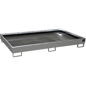 Bauer Etagebak RW 2200-2 PE, met PE inleg, L 2165 x B 1315 x H 510 mm, muisgrijs RAL 7005