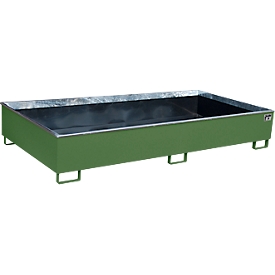 Bauer Etagebak RW 2700-3 PE, met PE inleg, L 2665 x B 1315 x H 440 mm, reseda groen RAL 6011