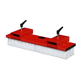 Bauer Gabelstapler-Kehrbesen SKB-O 100, Stahl, Abrutschsicherung, austauschbaren Bürsten, für Gabelzinken, feuerrot RAL 3000, B 1000 mm
