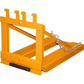 Bauer garbage can lifter MH-I, with rubber stop, for 1x 80- to 360-L-MGB, L 1030 x W 585 H 680 mm, painted, yellow-orange RAL 2000