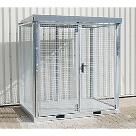 Bauer gasflessencontainer, type GFC-E, H 2260 x B 1570 x D 2115 mm, Roosterbodem