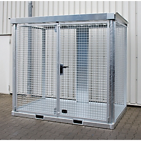 Bauer, gasflessencontainer, type GFC-E, H 2260 x B 1575 x D 2535 mm, Roosterbodem