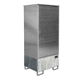 BAUER Gevaarlijke stoffen kast GS-1, plaatstaal, van onderen toegankelijk, B 840 x D 690 x H 1930 mm, voor 1 x 200 l vat, gegalvaniseerd