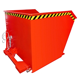 Bauer kantelcontainer SGU 200, met geperforeerde plaat &amp; aftapkraan, olie-/waterdicht, kantelbaar met trekkabel, geschikt voor vorkheftrucks, L 1640 x B 1680 x H 1090 mm, vuurrood RAL 3000
