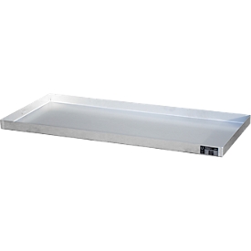 Bauer kleine bak KGW 4 V4A, zonder geperforeerd metalen rooster, L 1390 x B 600 x H 60 mm, 40 L, 150 kg, roestvrij staal 1.4571, zilver.