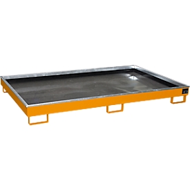 Bauer legbordbak RW 2200-1 PE, met PE inzet, gelakt, L 2165 x B 1315 x H 230 mm, geel-oranje RAL 2000