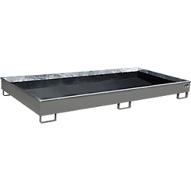 Bauer legbordbak RW 2700-1 PE, met PE inzet, L 2665 x B 1315 x H 210 mm, muisgrijs RAL 7005