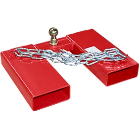 Bauer maneuvering aid RH, with coupling ball, up to 100 kg, L 405 x W 550 x H 170 mm, painted, fire red RAL 3000