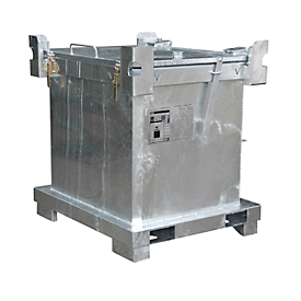 BAUER SAP 450-1 container voor gevaarlijk afval, plaatstaal, thermisch verzinkt, stapelbaar, B 1200 x D 1000 x H 835 mm